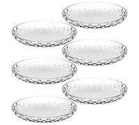 Leonardo Cucina Optic 066339 Lot de 6 assiettes creuses avec touches rondes en verre transparent Passe au micro-ondes et au lave-vaisselle Diamètre 18 cm