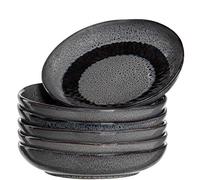 LEONARDO HOME 018562 MATERA Lot de 6 assiettes en céramique Anthracite