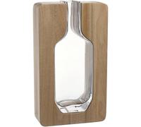 LEONARDO HOME AUTENTICO 039988 Vase Objet, 1 pièce, Design Naturel, Aspect élégant grâce aux éléments en Bois, Vase Rustique pour Fleurs, décoration intemporelle, Hauteur 30 cm, Multicolore