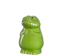 LEONARDO HOME Bambini 039194 Tirelire en céramique Crocodile avec adeau pour Enfants, garçons et Filles 12,8 cm Vert coloré
