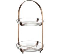 LEONARDO HOME CUCINA 025366 Présentoir en verre moderne pour gâteaux et canapés Élégant présentoir pour brunch et buffet Design intemporel Pour toutes les occasions Hauteur 32 cm Cuivré