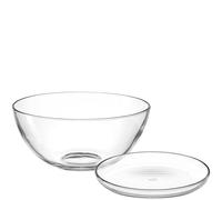 LEONARDO HOME CUCINA 066350 Lot de 5 bols en verre et bol de service Pour petit déjeuner, dessert, collations Peut être combiné au quotidien Simple et moderne Idéal comme table Transparent
