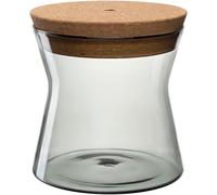 LEONARDO HOME FORMA X 055235 Boîte de conservation avec couvercle en liège Boîte moderne hermétique Élégante Boîte de rangement avec large ouverture Aspect élégant Hauteur 16 cm Gris