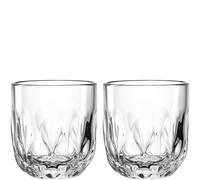 LEONARDO HOME GOCCE 055184 Lot de 6 tasses à café - 220 ml - 6 tasses à café - Verre à cappuccino pour porte-filtre - Passe au lave-vaisselle - Structure en goutte - Transparent - Design clair