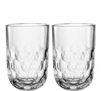 LEONARDO HOME GOCCE 055187 Lot de 6 verres à latte macchiato 390 ml Passe au lave-vaisselle Structure goutte Café glacé Transparent Design transparent