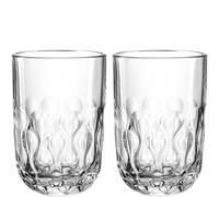 LEONARDO HOME GOCCE 055188 Lot de 6 verres à latte macchiato 390 ml Passe au lave-vaisselle Structure goutte Café glacé Transparent Design transparent