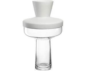 LEONARDO HOME Riva Vase en Verre, pour Arrangements Floraux créatifs, diamètre : 6,6 cm, élégant, en céramique et Verre, Design Moderne, pour Le Salon, Hauteur : 36 cm, Blanc, 055268