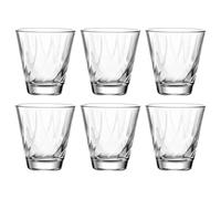 LEONARDO HOME Twist 023590 Lot de 6 verres à eau, passent au lave-vaisselle, boisson moderne et de qualité supérieure, ergonomiques, adaptées au quotidien et à l'eau courbée, 215 ml