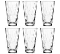LEONARDO HOME Twist 023591 Lot de 6 verres à eau, passent au lave-vaisselle, verres à jus de qualité supérieure et modernes, ergonomiques, adaptés au quotidien et courbés, 300 ml