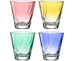 LEONARDO HOME Twist 046974 - Lot de 4 verres à jus de qualité supérieure et modernes - Verres à eau ergonomiques et incurvés - Pour un usage quotidien - 215 ml