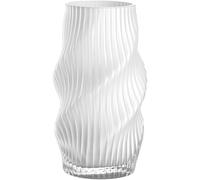 LEONARDO HOME Verdi 055275 Vase à Fleurs, Artificiel, pour décoration de Table, Design incurvé, en Verre, Accessoire de Table élégant, Hauteur 22,5 cm, Blanc