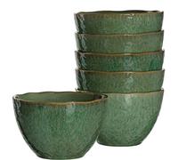 Leonardo Matera 018540 Lot de 6 bols en céramique, passent au lave-vaisselle, verts, 980 ml, Ø 15,3 cm