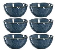 Leonardo Matera 018582 Lot de 6 bols à dessert, à céréales, à collation, en céramique, passent au lave-vaisselle, bleu, Ø 12 cm, 380 ml