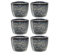 LEONARDO Matera Lot de 6 coquetiers en céramique - Diamètre : 5,2 cm - Hauteur : 4 cm - Facile à nettoyer, passe au lave-vaisselle - Anthracite