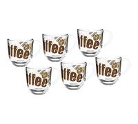 Leonardo Napoli 024235 Lot de 6 tasses à café avec motif Passe au lave-vaisselle avec anse Passe au micro-ondes 280 ml
