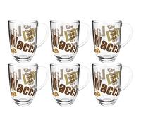 Leonardo Napoli 024236 Lot de 6 tasses à café latte macchiato avec motif Passe au lave-vaisselle avec anse Passe au micro-ondes 380 ml