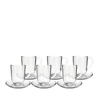 Leonardo Napoli Latte 024215 Lot de 12 tasses et soucoupes lavables au lave-vaisselle avec soucoupes assorties 380 ml