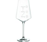 Leonardo Puccini Verre à vin 560 ml avec gravure « Bonne journée » - Passe au lave-vaisselle - pour vin rouge et blanc - Cadeau d'anniversaire femme, homme, petite amie et ami (Bad day/Good day)