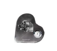 Leonberger - horloge en cristal avec photo de chien, étagère en forme de cœur avec horloge, horloge sur pied personnalisée de la marque Art-Dog