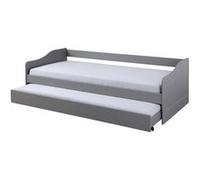 Inter Link Leonie Lit Fonctionnel, lit Simple, canapé-lit, avec Espace de Rangement, tiroir, sommier à Lattes, en pin Massif laqué, Gris, 23-90 x 200 cm