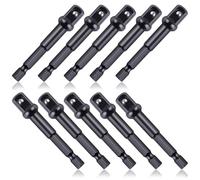 LEONTOOL 3/8“ Adaptateur à percussion carré Embout, 10PCS 1/4“ Hex à 3/8“ Adaptateur de douille de perçage, Embouts de tournevis à douille d’extension pour bricolage automobile, Noir