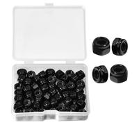 LEONTOOL 50Pcs M4 x 0,7 mm Contre-écrous, contre-écrous hexagonaux métriques autobloquants en nylon insérés Écrou auto-sertisseur zingué noir pour voiture, machine, meubles