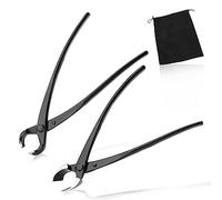 LEONTOOL Ensemble d'outils pour bonsaï - Coupe-bonsaï concave de 20,3 cm et coupe-bouton sphérique de 20,3 cm en acier au carbone Kit d'élagage et d'entretien avec sac de rangement pour bonsaï robuste