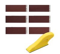LEONTOOL Kit de mini ponceuse à fermeture éclair avec 120 recharges pour ponceuse de détail de 8,9 x 2,5 cm grain 80, 120, 180, 240, 400, 600 pour travail du bois, finition de bricolage, polissage