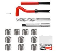 LEONTOOL Kit de Réparation de Filetage M12x1.75 15 Pièces avec Forets HSS, Filets Rapportés, Taraud, Outil d'Installation, pour Réparation Automobile et Moteur