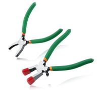 LEONTOOL Kit d'outils de coupe de verre 2 en 1 - Pince à couler et pince à épiler avec embouts en caoutchouc pour l'installation de matériel de t le travail du vitrail