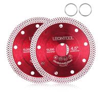 LEONTOOL Lame diamantée super mince de 4-1/2 pouces pour meuleuse d’angle avec adaptateur d’arbre, lames de coupe en céramique de marbre de granit en céramique de porcelaine