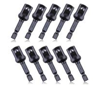 LEONTOOL Lot de 10 adaptateurs de douille carrés de 1,27 cm, adaptateur de douille hexagonale de 6,35 mm vers 1,27 cm, adaptateur de douille à impact pour visseuse à percussion, embouts de tournevis