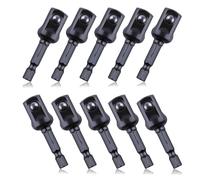 LEONTOOL Lot de 10 adaptateurs de douille carrés de 1,27 cm, adaptateur de douille hexagonale de 6,35 mm vers 1,27 cm, adaptateur de douille à impact pour visseuse à percussion, embouts de tournevis