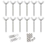 LEONTOOL Lot de 12 vis papillon avec bouton papillon M6 x 45 mm en acier inoxydable 304