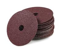 LEONTOOL Lot de 25 disques de ponçage en fibre de résine d'oxyde d'aluminium de 10,2 cm, trou central de grain 60 pour meuleuses d'angle