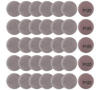 LEONTOOL Lot de 35 disques abrasifs en maille de 5,1 cm - Grain 120 - Sans poussière - Papier abrasif pour cloison sèche - Pour métal, bois, composites, rouge brunâtre
