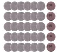 LEONTOOL Lot de 35 disques abrasifs en maille de 5,1 cm - Grain 80 - Sans poussière - Papier abrasif pour cloison sèche - Pour métal, bois, composites