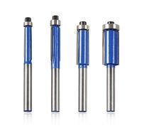 LEONTOOL Lot de 4 fraises à défoncer de 6,35 mm avec tige supérieure de 6,35 mm - Outil de fraisage du bois pour couper les bordures d'étagère, le placage ou les stratifiés
