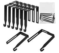 LEONTOOL Lot de 8 crochets muraux réglables pour cabines, crochets métalliques universels pour cloisons de cabines, crochets de porte, adaptés aux panneaux de 3,7 cm à 5,5 cm