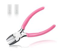 LEONTOOL Pince à bec plat pour la fabrication de bijoux avec 2 pointes de rechange, pince parallèle de 14 cm à mâchoire souple avec redresseur de fil à prise constante pour perlage, boucles,