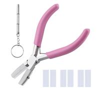 LEONTOOL Pince à double mâchoire en nylon de 5 pouces avec 3 paires d’embouts de rechange et un tournevis pour la fabrication de bijoux, Outil d’enroulement de fil de redresseur de fil