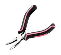 LEONTOOL Pinces à bec courbé mini pour la fabrication de bijoux, pinces à chaîne courbée de 12,7 cm avec mâchoires lisses petit outil de création de bijoux pour créer des bracelets, des boucles