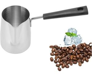 Leopacat Cafetière Turque Acier Inoxydable avec Long Manche Résistant 350ML | Chauffe Pot à Lait et Mousseur à Café, Pichet Polyvalent Pour Cuisine, Camping, Home Cafe Maison Latte Art