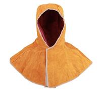 Leopacat Capuchon de Soudage en Cuir de Vachette, Cagoule de Protection Ignifugée Anti-Chaleur et Anti-Projections, Casque de Soudeur avec Doublure Coton et Fermeture