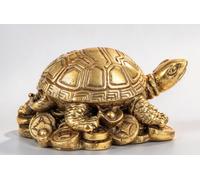 Leopacat Figurine Tortue Feng Shui Laiton Vintage 5Cm Porte Bonheur | Chinoise Bronze Symbole Santé LongéVité ProspéRité DéCoration Artisanale Salon Chambre Bureau Cadeau Collection