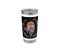 Leopard majestueux avec un look magique Gobelet isotherme en acier inoxydable double paroi