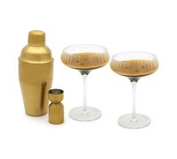 Set cocktail ARINTO, set de 4 pc, or, verre / acier inoxidable, Leopold Vienna