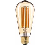 Leo's Light E27 Ampoules LED 8W Edison Vintage ST64, Blanc Chaud 2300K, 800LM, Equivalent à Ampoule Incandescente 80W, Ampoule Rétro à Filament, Rétro Antique Lampe décorative (Amber, 8W)