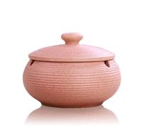 Lependor Cendrier en céramique avec couvercles, coupe-vent, cendrier à cigarettes pour une utilisation intérieure ou extérieure, porte-cendres pour la décoration de la maison des fumeurs - Rose