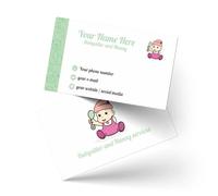 lepni.me Cartes de visite Personnalisées pour Baby-sitter avec votre Nom, Téléphone, Adresse E-mail, Design personnalisé avec bébé Cartes de visite de Nounou Recto/Verso, Brillant, Mat, Laminé